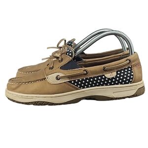 Sperry Top Sider Girls Youth 5.5M ButterFlyFish Polka Dot Leather  Shoes W 7.5